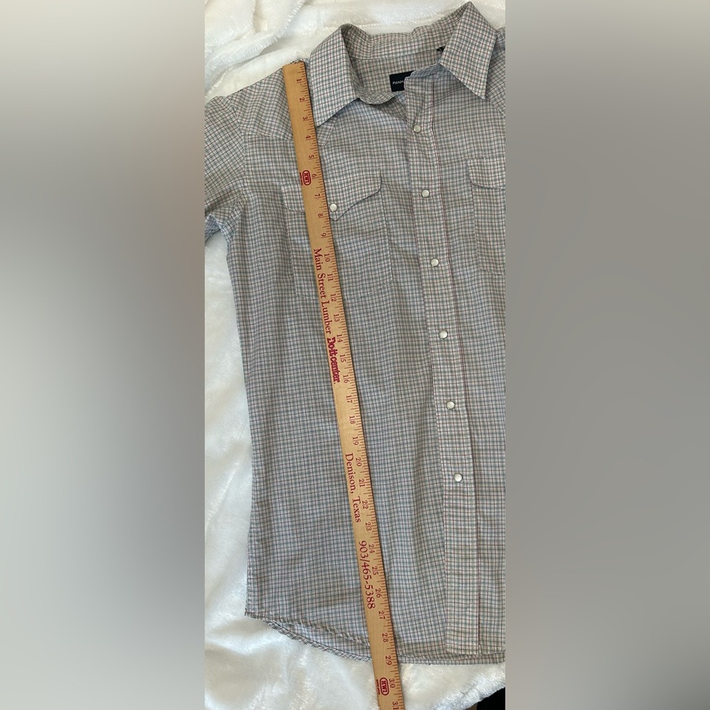 Panhandle Slim Pearl Snap Shirt 15.5/35 Plaid Medium - Picture 10 of 11